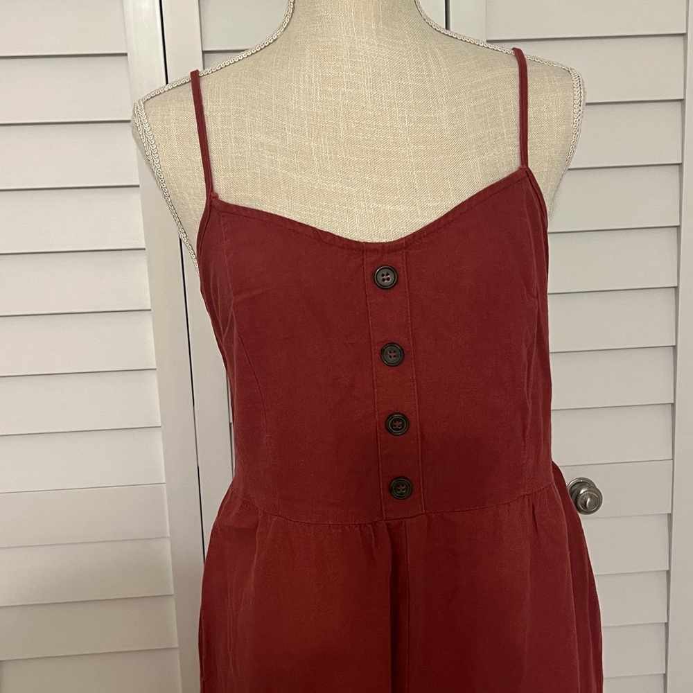 Crop Rust Palazzo Jumpsuit - Picture 2 of 7